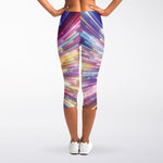 Colorful Hyperspace Print Women's Capri Leggings