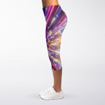 Colorful Hyperspace Print Women's Capri Leggings
