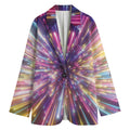 Colorful Hyperspace Print Women's Cotton Blazer