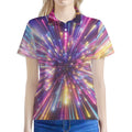 Colorful Hyperspace Print Women's Polo Shirt