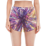 Colorful Hyperspace Print Women's Split Running Shorts