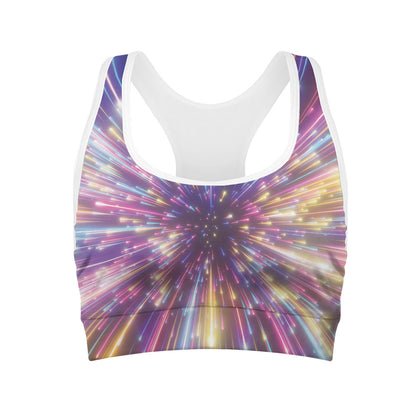 Colorful Hyperspace Print Women's Sports Bra
