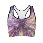 Colorful Hyperspace Print Women's Sports Bra