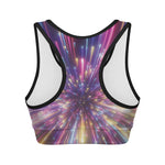 Colorful Hyperspace Print Women's Sports Bra