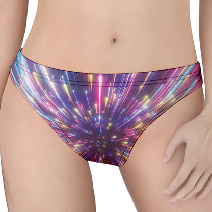 Colorful Hyperspace Print Women's Thong
