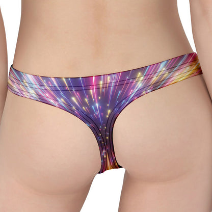Colorful Hyperspace Print Women's Thong