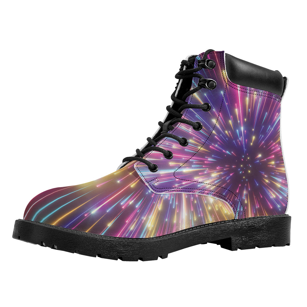 Colorful Hyperspace Print Work Boots