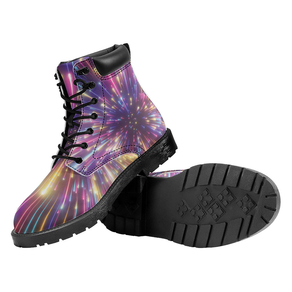 Colorful Hyperspace Print Work Boots