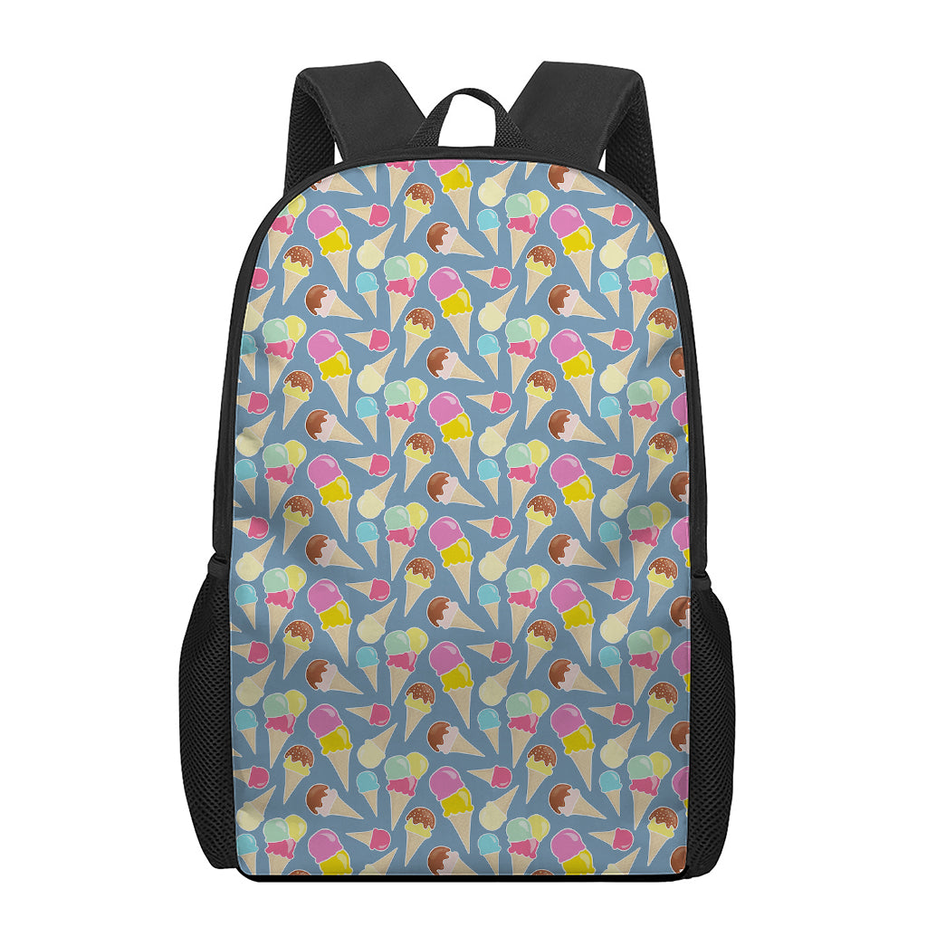 Colorful Ice Cream Pattern Print 17 Inch Backpack