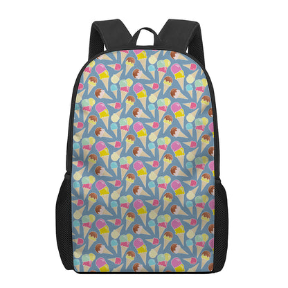 Colorful Ice Cream Pattern Print 17 Inch Backpack