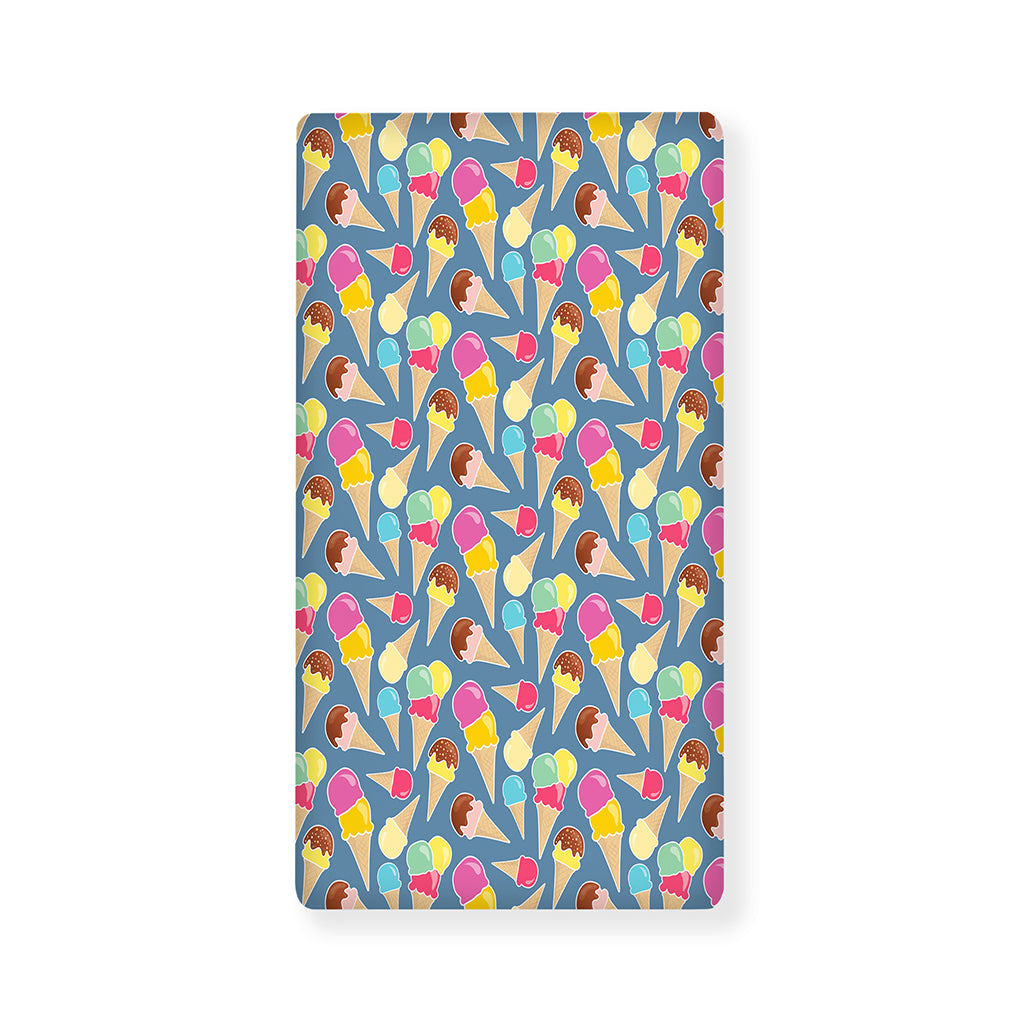 Colorful Ice Cream Pattern Print Baby Crib Sheet