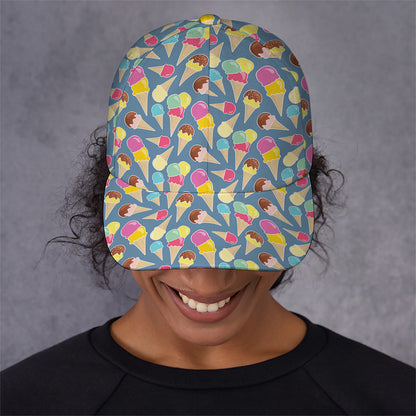 Colorful Ice Cream Pattern Print Baseball Cap