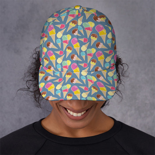 Colorful Ice Cream Pattern Print Baseball Cap