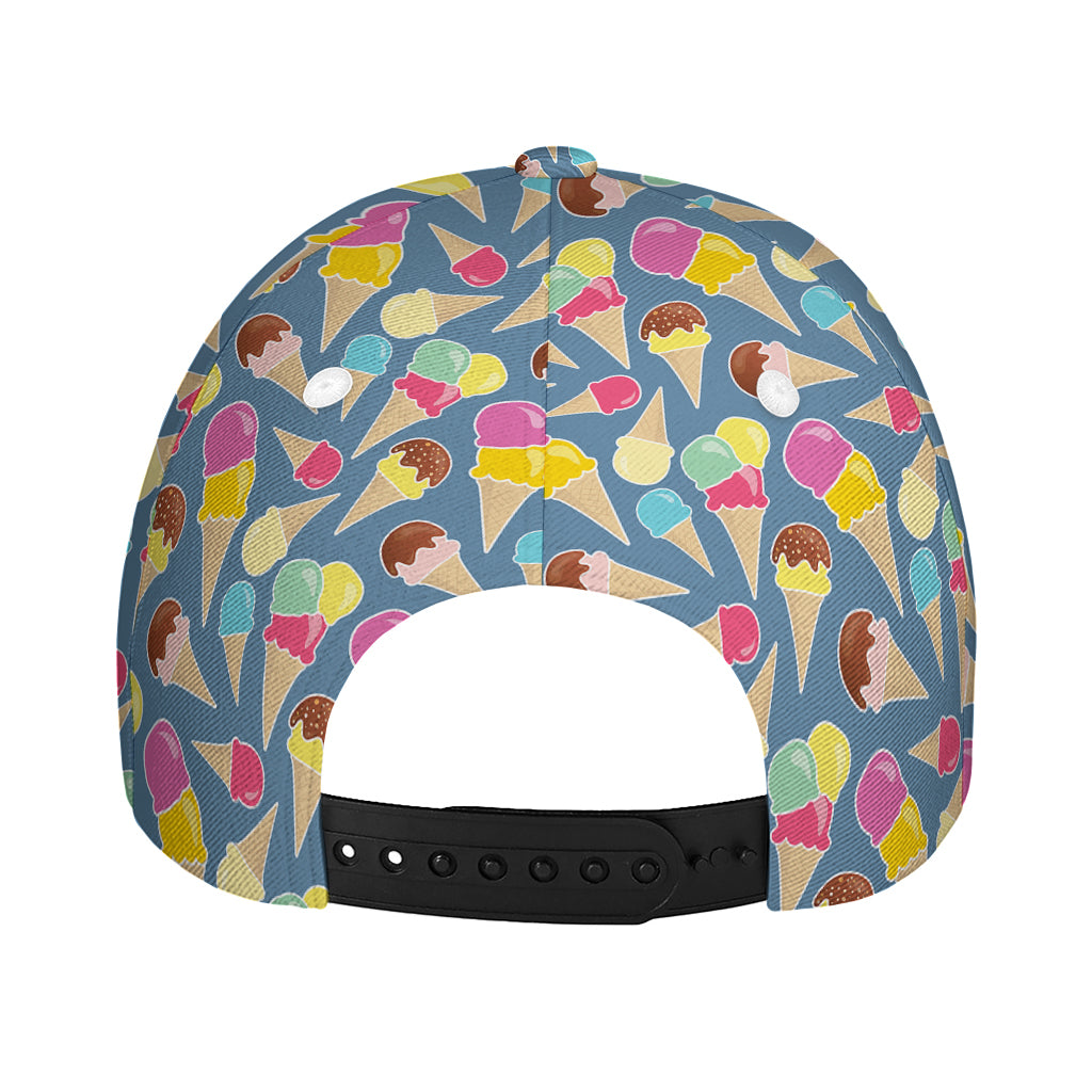 Colorful Ice Cream Pattern Print Baseball Cap
