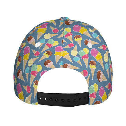 Colorful Ice Cream Pattern Print Baseball Cap