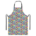 Colorful Ice Cream Pattern Print Bib Apron With Pocket