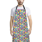 Colorful Ice Cream Pattern Print Bib Apron With Pocket