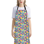 Colorful Ice Cream Pattern Print Bib Apron With Pocket
