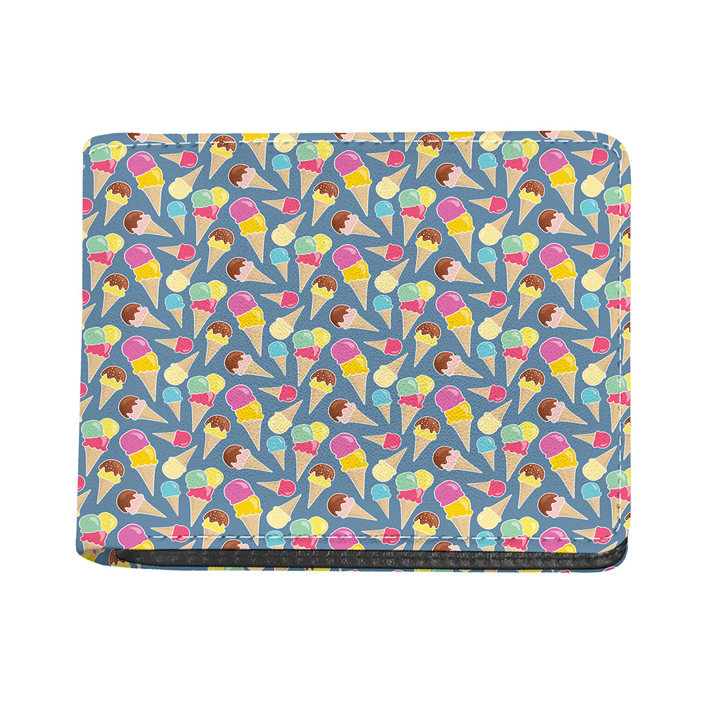 Colorful Ice Cream Pattern Print Bifold Wallet
