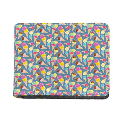 Colorful Ice Cream Pattern Print Bifold Wallet