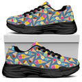 Colorful Ice Cream Pattern Print Black Chunky Shoes