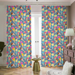 Colorful Ice Cream Pattern Print Blackout Pencil Pleat Curtains