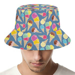 Colorful Ice Cream Pattern Print Bucket Hat