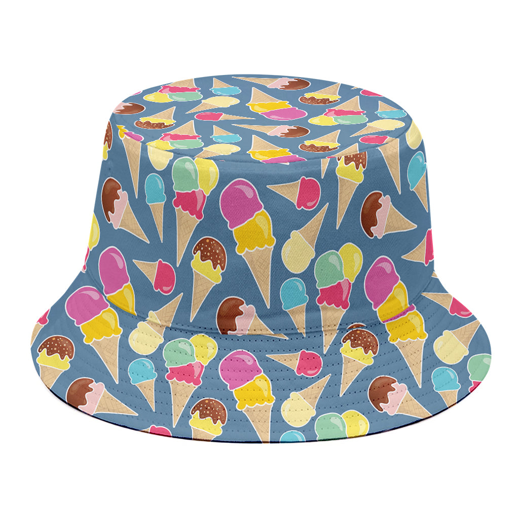 Colorful Ice Cream Pattern Print Bucket Hat