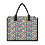 Colorful Ice Cream Pattern Print Canvas Tote Bag