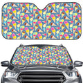 Colorful Ice Cream Pattern Print Car Windshield Sun Shade
