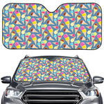 Colorful Ice Cream Pattern Print Car Windshield Sun Shade