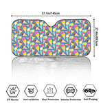 Colorful Ice Cream Pattern Print Car Windshield Sun Shade