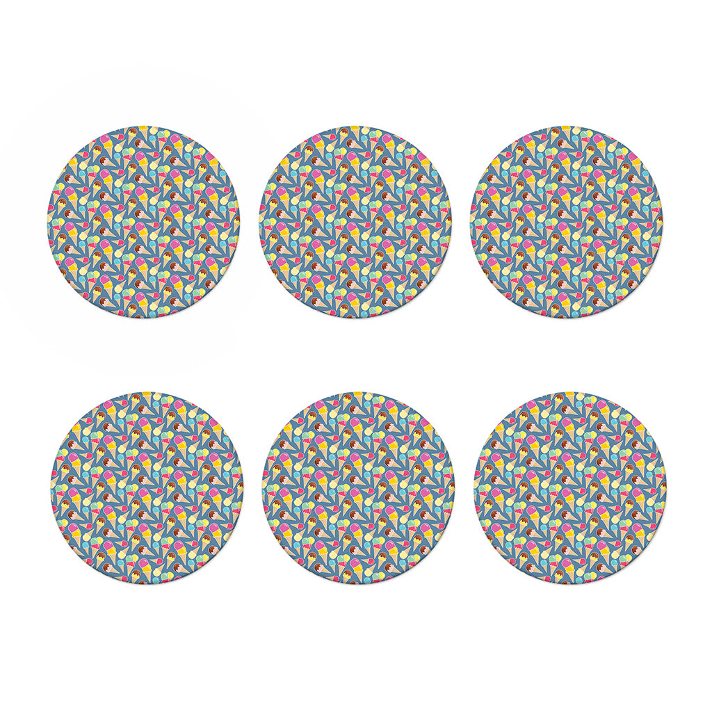 Colorful Ice Cream Pattern Print Coaster Set