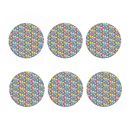 Colorful Ice Cream Pattern Print Coaster Set