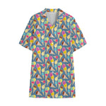 Colorful Ice Cream Pattern Print Cotton Hawaiian Shirt