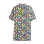 Colorful Ice Cream Pattern Print Cotton Hawaiian Shirt