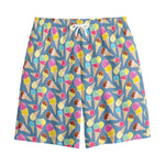 Colorful Ice Cream Pattern Print Cotton Shorts