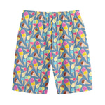 Colorful Ice Cream Pattern Print Cotton Shorts