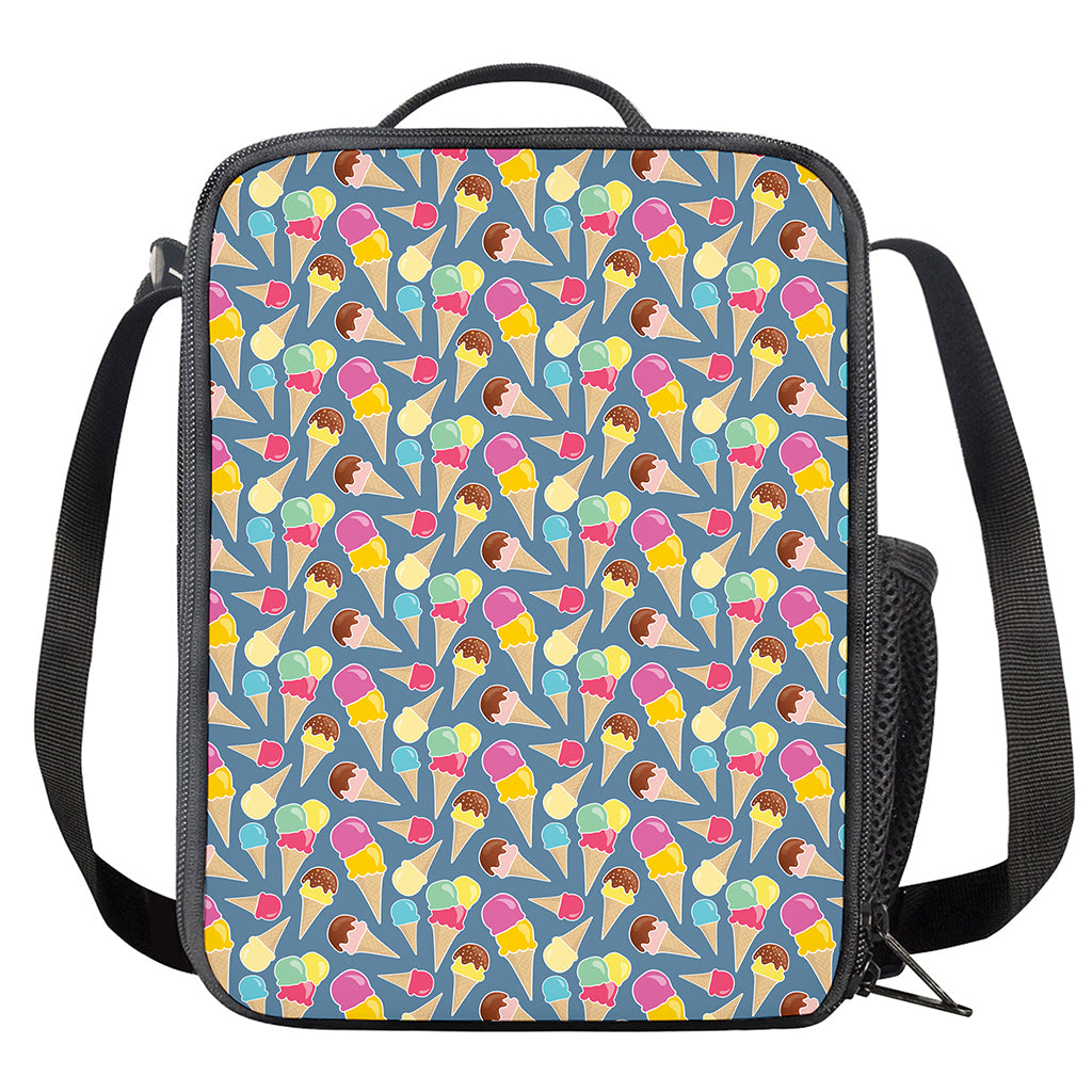 Colorful Ice Cream Pattern Print Crossbody Lunch Bag