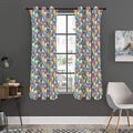 Colorful Ice Cream Pattern Print Grommet Curtain Panels