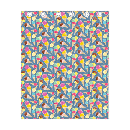 Colorful Ice Cream Pattern Print Curtain