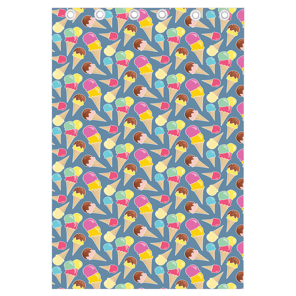 Colorful Ice Cream Pattern Print Curtain