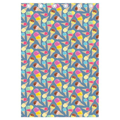 Colorful Ice Cream Pattern Print Curtain