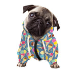 Colorful Ice Cream Pattern Print Dog Zip Up Hoodie