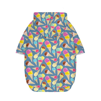 Colorful Ice Cream Pattern Print Dog Zip Up Hoodie
