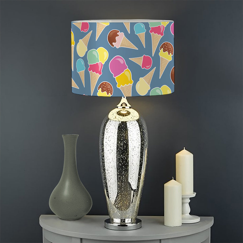 Colorful Ice Cream Pattern Print Drum Lamp Shade