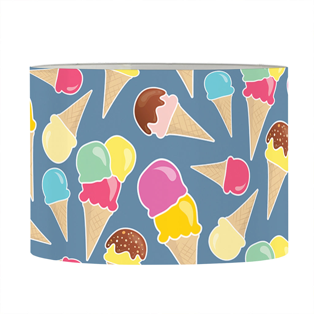 Colorful Ice Cream Pattern Print Drum Lamp Shade