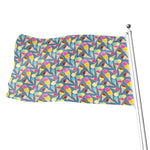 Colorful Ice Cream Pattern Print Flag