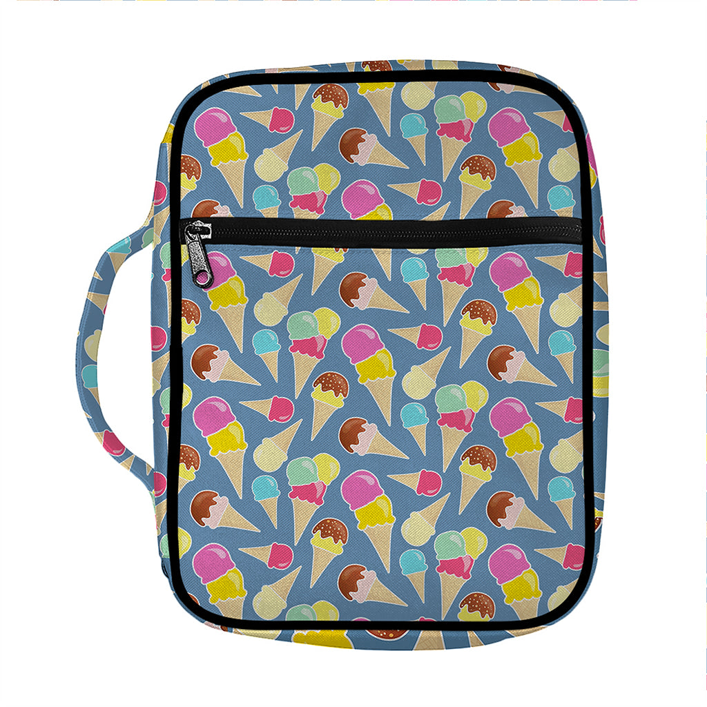 Colorful Ice Cream Pattern Print Front Pocket Bible Bag
