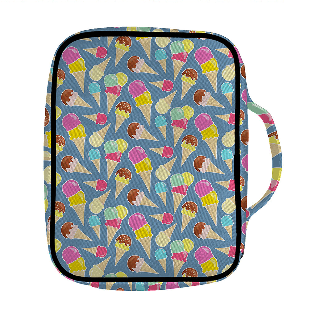 Colorful Ice Cream Pattern Print Front Pocket Bible Bag